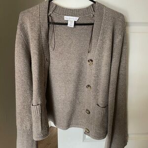 Soft Taupe Knit Button Cardigan